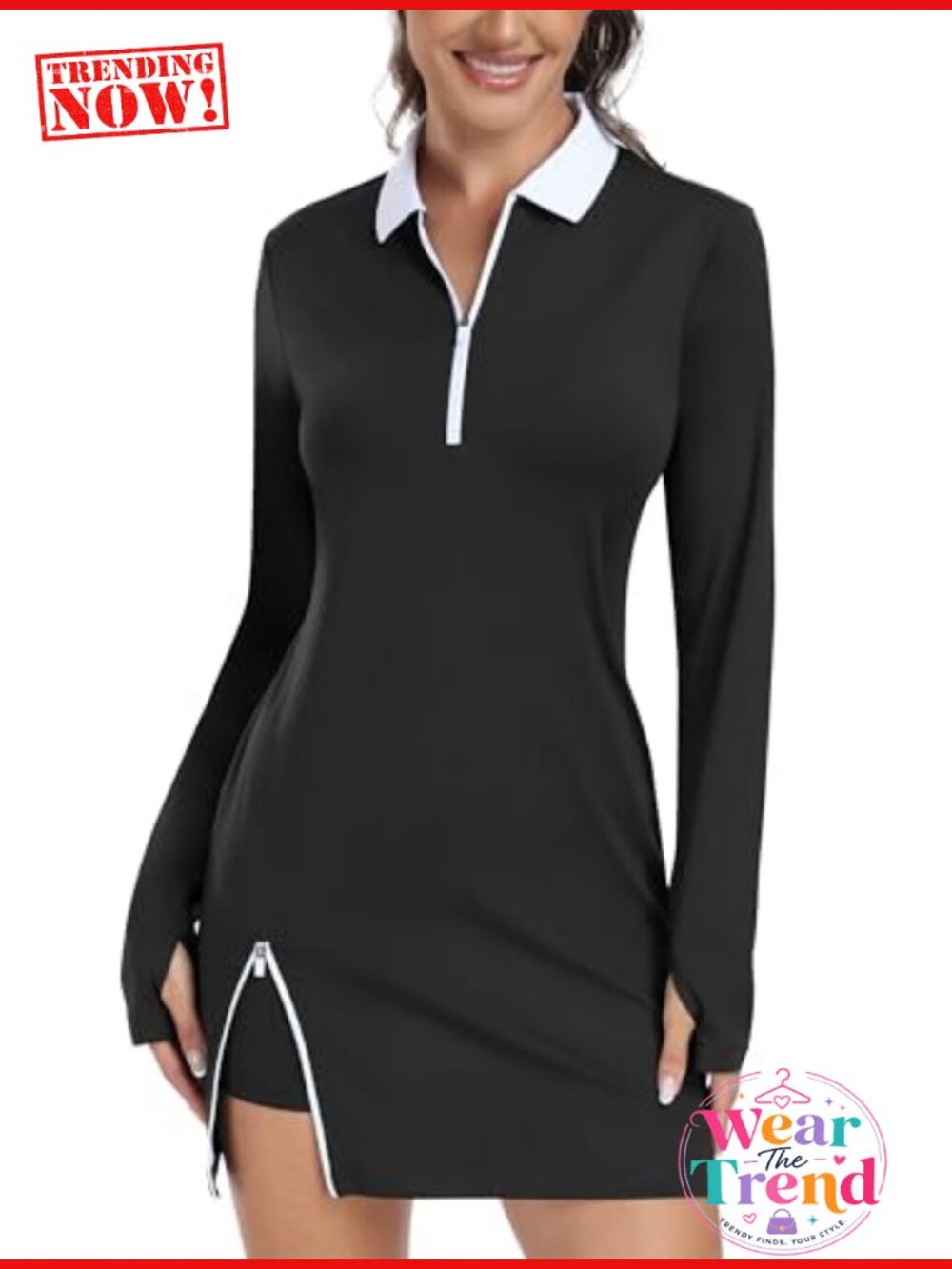 Tennis Dress with Built in Shorts & Pockets Athletic Golf Dress